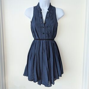Elegant Navy Blue Sleeveless Dress
